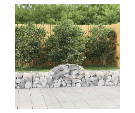 Coș gabion arcuit, 200x30x40/60 cm, fier galvanizat