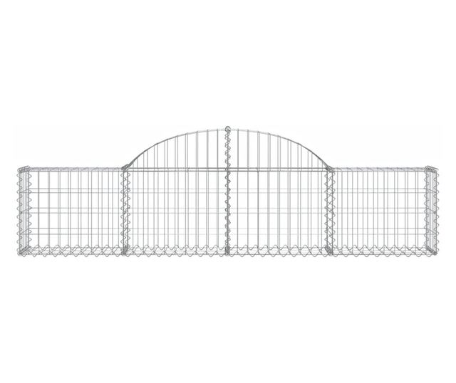 Извити Габиони 15 бр., 200x30x40/60 см, Поцинковано Желязо
