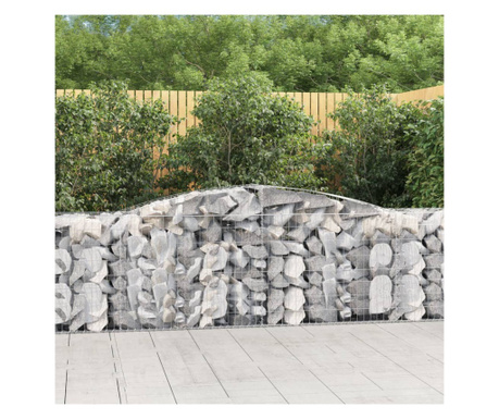 Coșuri gabion arcuite 2 buc, 400x50x80/100 cm, fier galvanizat