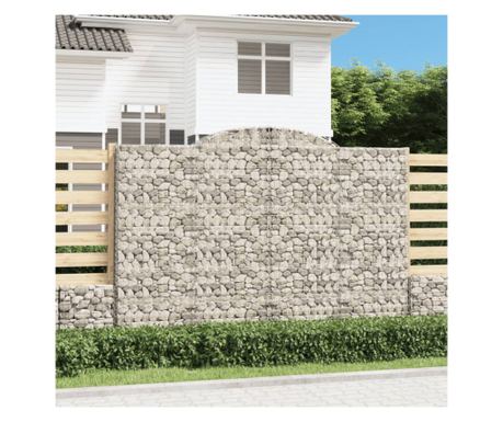 Arched Gabion Baskets 6 kos 300x50x200/220 cm Pocinkano jeklo