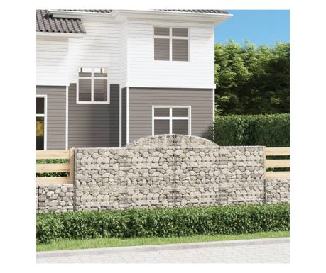 ves gabionkosarak 2 db, 300x30x120/140 cm, horganyzott vas