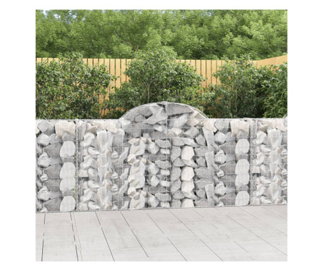 Coșuri gabion arcuite 10 buc, 200x30x100/120 cm fier galvanizat