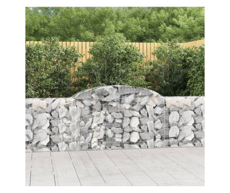 Coșuri gabion arcuite 4 buc., 300x30x80/100 cm, fier galvanizat