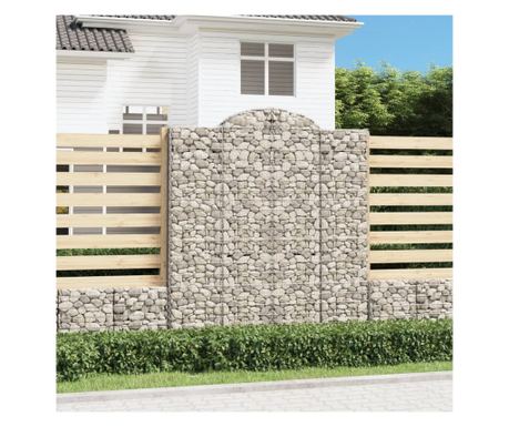 Coșuri gabion arcuite, 8 buc, 200x50x220/240cm, fier galvanizat