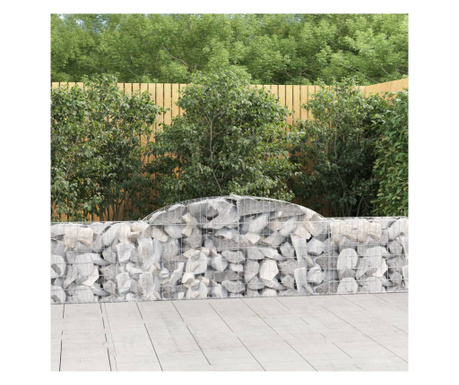 Coșuri gabion arcuite, 4 buc., 300x30x60/80 cm, fier galvanizat