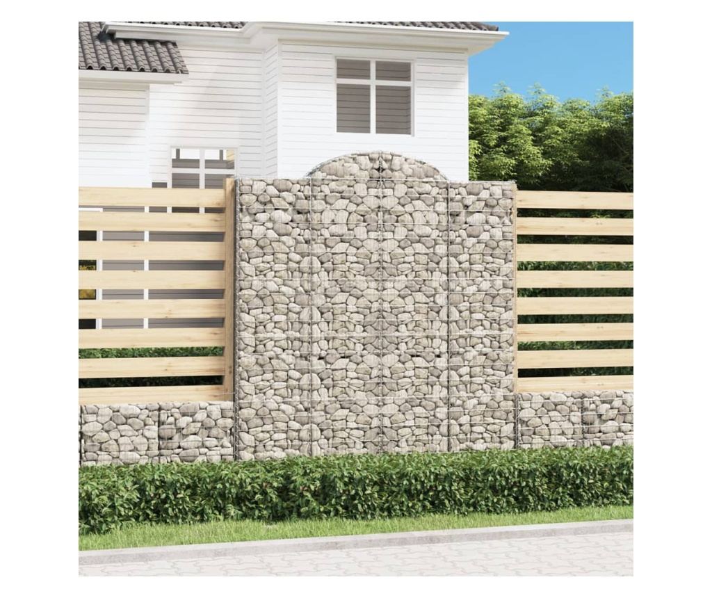 Klenuté gabionové koše 6 ks 200x30x220/240cm pozinkované železo - 2