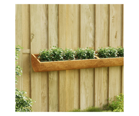 Jardinieră de perete pentru grădină, 50x16x10 cm, oțel corten