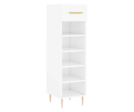vidaXL Pantofar, alb extralucios, 30x35x105 cm, lemn prelucrat