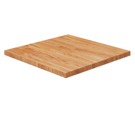 Blat masă pătrat maro deschis 50x50x2,5cm lemn stejar tratat