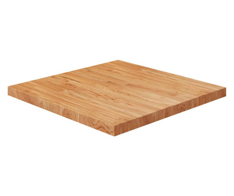 Blat masă pătrat maro deschis 70x70x4 cm lemn stejar tratat
