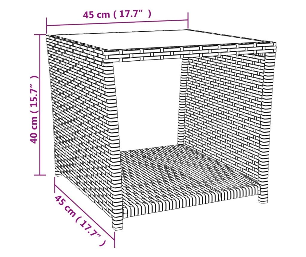 Комплект градински шезлонги, 2 броя, Черен, Полиратан и стомана - 7