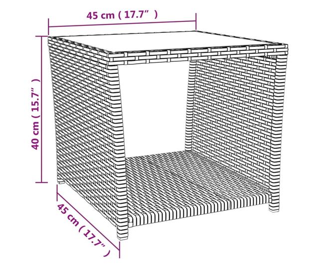 Комплект градински шезлонги, 3 части, Черен, Поли ратан и стомана