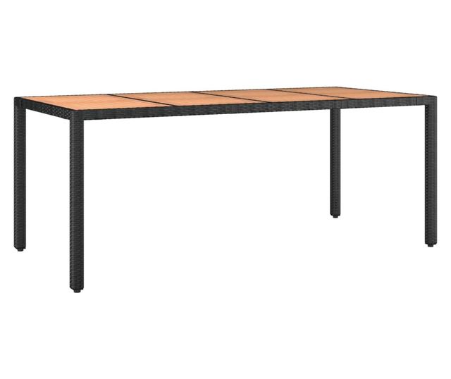 Комплект градински мебели от 9 части, полиратан/масивна дървесина акация