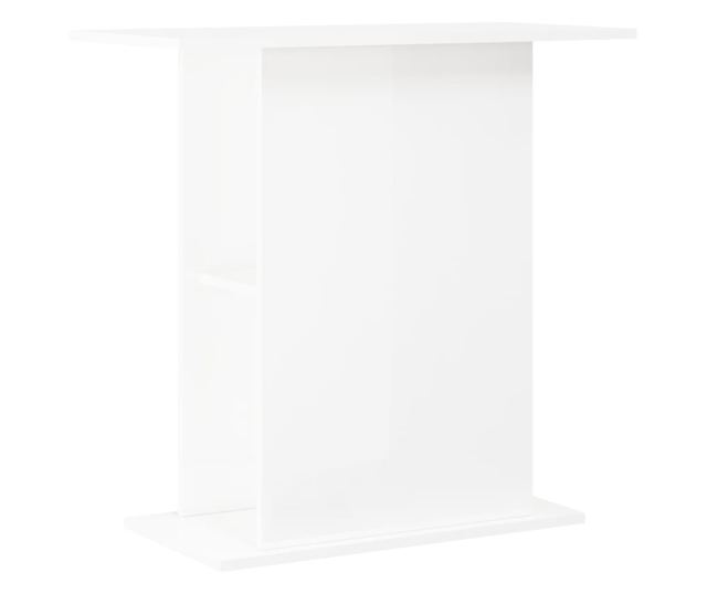 Поддръжка за аквариум, бял екстра гланц, 36x75x72,5 см, обработено дърво