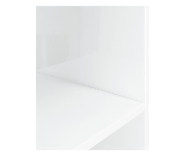 Поддръжка за аквариум, бял екстра гланц, 36x75x72,5 см, обработено дърво