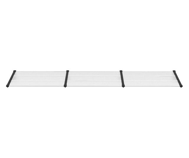 Ajtbaldachin, fekete s tltsz 358,5x90 cm polikarbont