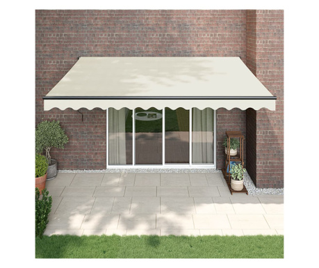 Copertină retractabilă, crem, 4,5x3 m, textil și aluminiu