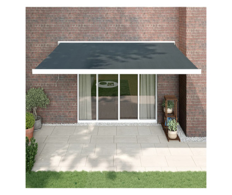 Copertină retractabilă, antracit, 4,5x3 m, textil și aluminiu