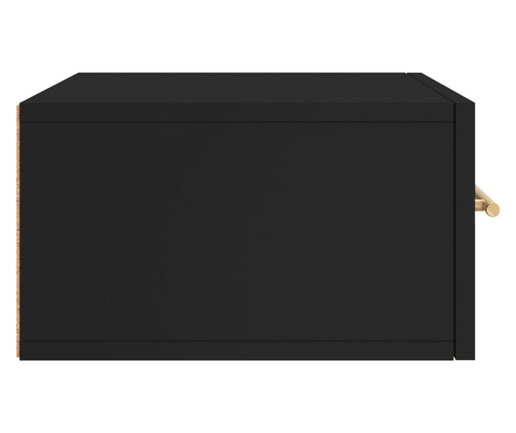 Стенна нощна шкафка, черна, 35x35x20 см - 7
