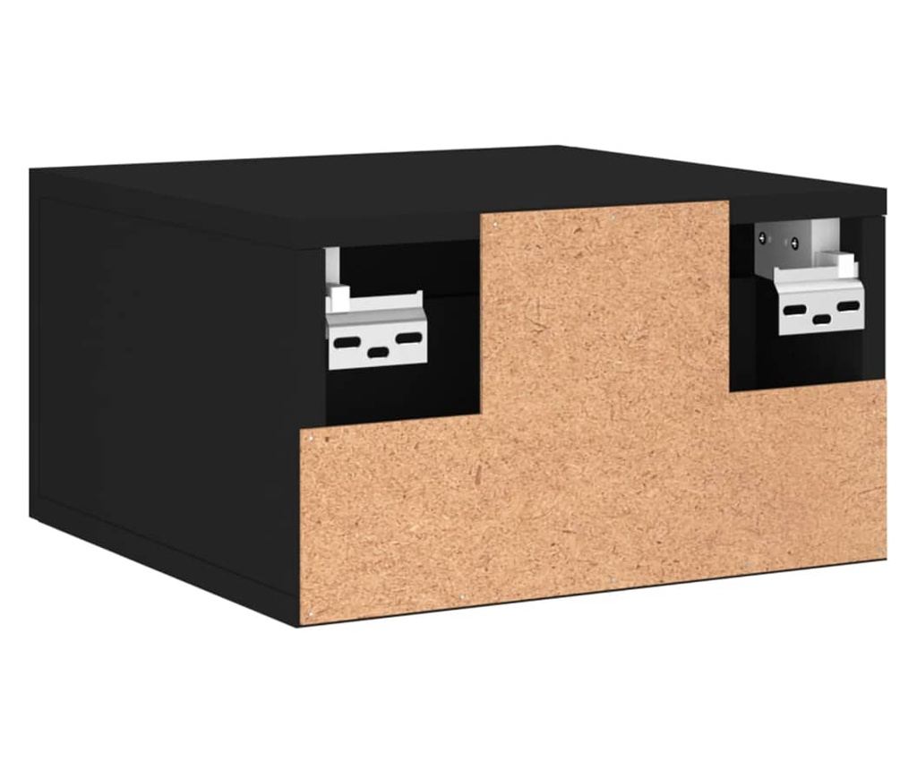 Стенна нощна шкафка, черна, 35x35x20 см - 8