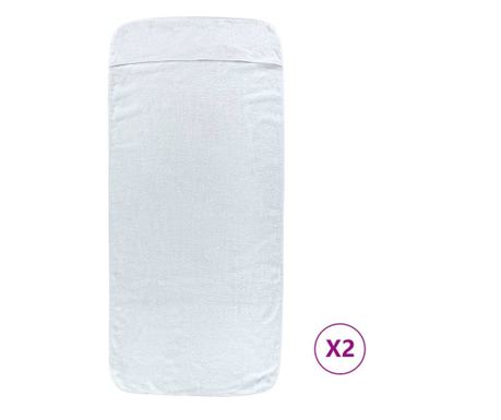 Ručnici za plažu 2 kom bijeli 60 x 135 cm od tkanine 400 GSM
