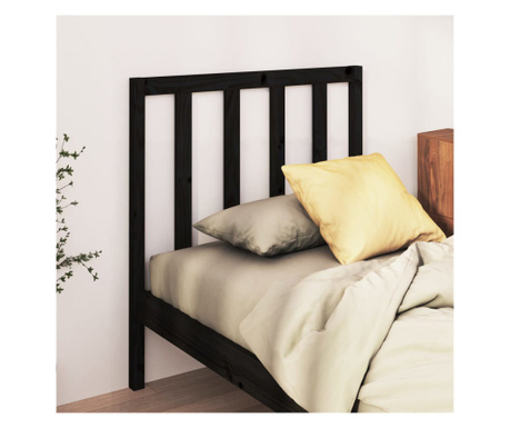 Tăblie de pat, negru, 95x4x100 cm, lemn masiv de pin