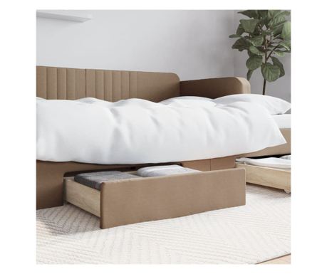 Zásuvky pod postel, 2 ks, cappuccino, zpracované dřevo/ekologická kůže