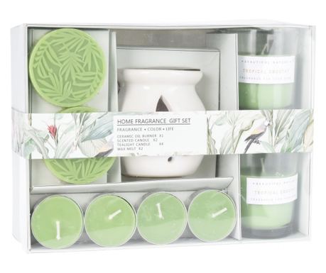 Set parfumat Aroma Di Rogito, ceramică/ceara, 21.5x16x7 cm, tropical smoothy