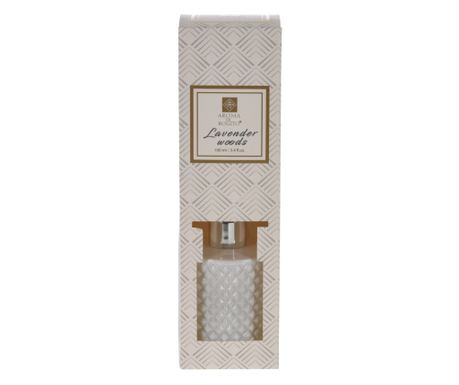 Odorizant δωμάτιο Aroma Di Rogito, sticla/ratan, 100 ml, ξύλα λεβάντας, alb