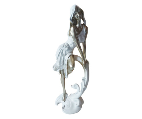 Statueta decorativa, Femeie, Alb, 30 cm, F336