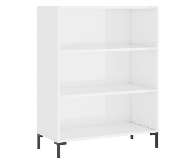 Knyvespolc, extrafnyes fehr, 69,5x32,5x90 cm, feldolgozott fa