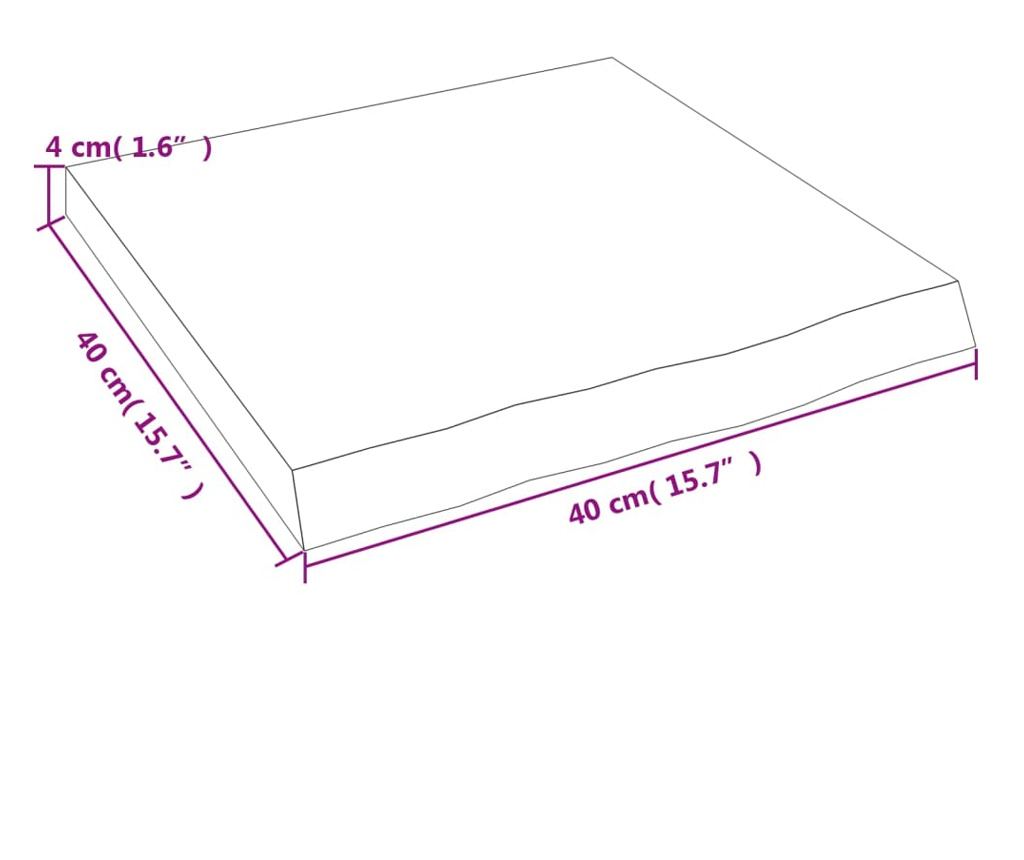 Плот за баня тъмнокафяв 40x40x(2-4) см обработено масивно дърво - 8