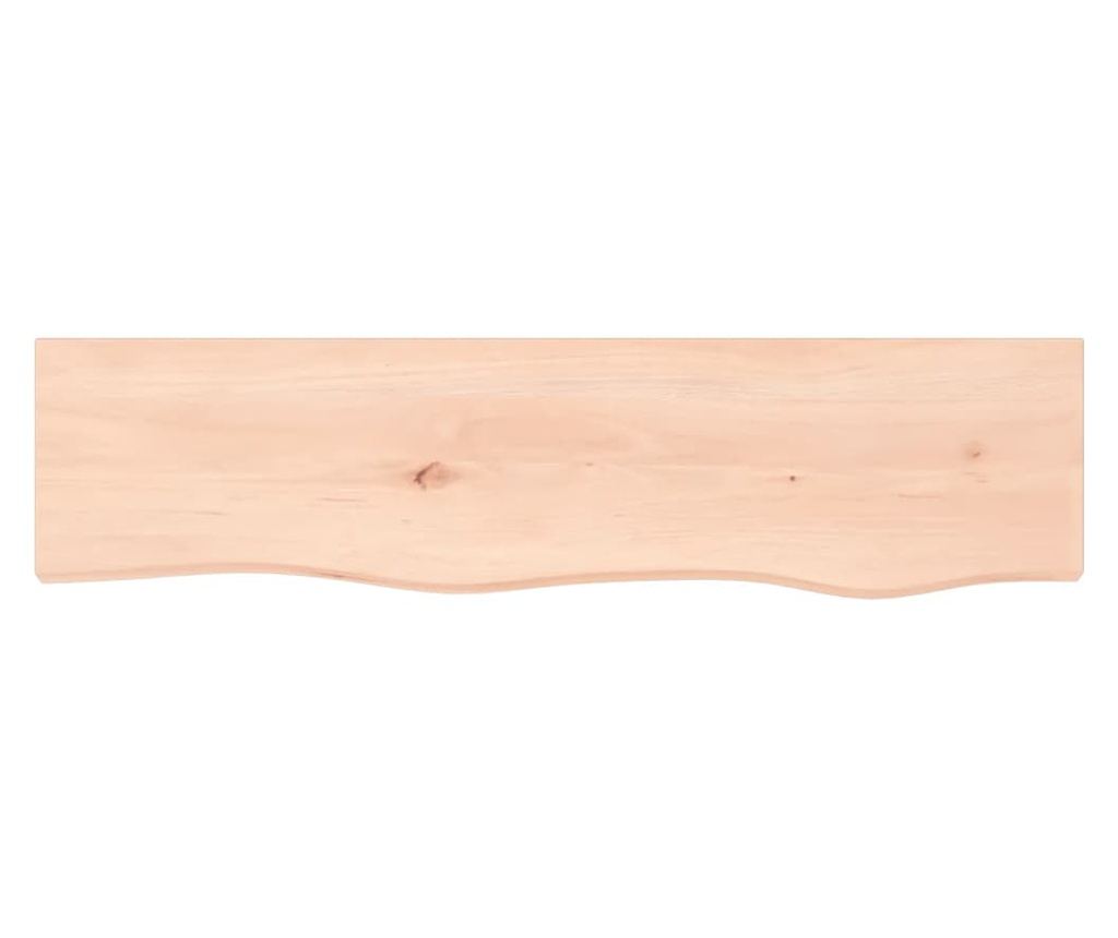 Стенна етажерка, 80x20x2 см, необработена масивна дъбова дървесина - 3