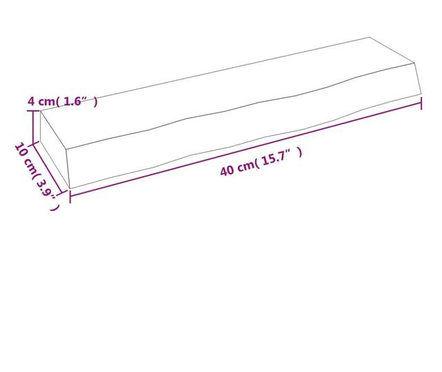 Vilgosbarna fali polc 40x10x4 cm tmr tlgyfbl
