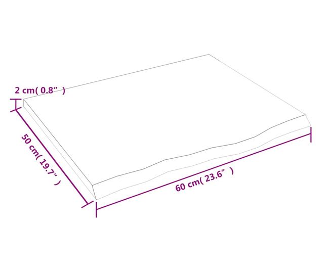 Vilgosbarna fali polc 60x50x2 cm tmr tlgyfbl
