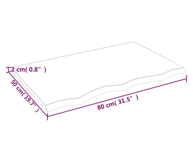 Vilgosbarna fali polc 80x50x2 cm tmr tlgyfbl