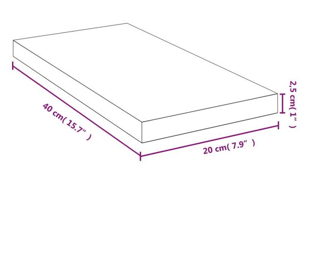 Fali polc, 40x20x2,5 cm, bambusz