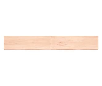 Falra szerelhet polc, 220x30x4 cm, kezeletlen tmr tlgyfa