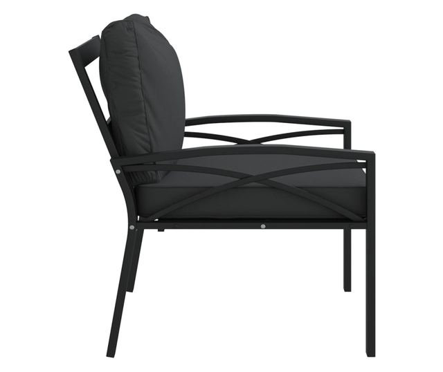 Vrtna stolica s sivim jastucima, 68x76x79 cm, čelik
