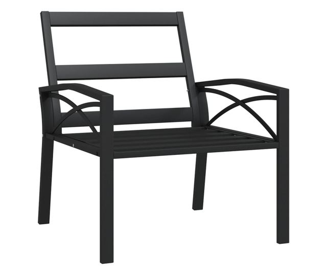 Vrtna stolica s sivim jastucima, 68x76x79 cm, čelik