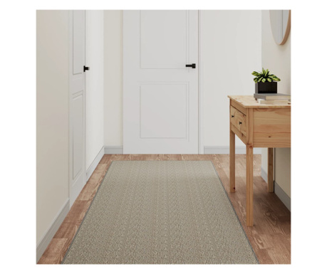 Covor traversă cu aspect sisal, argintiu, 80x250 cm