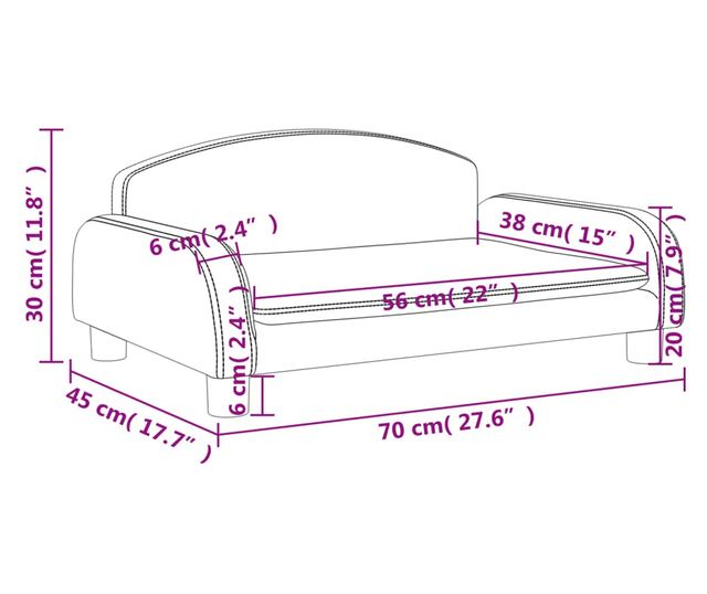 Kids Sofa, Cream, 70x45x30 cm, Fabric