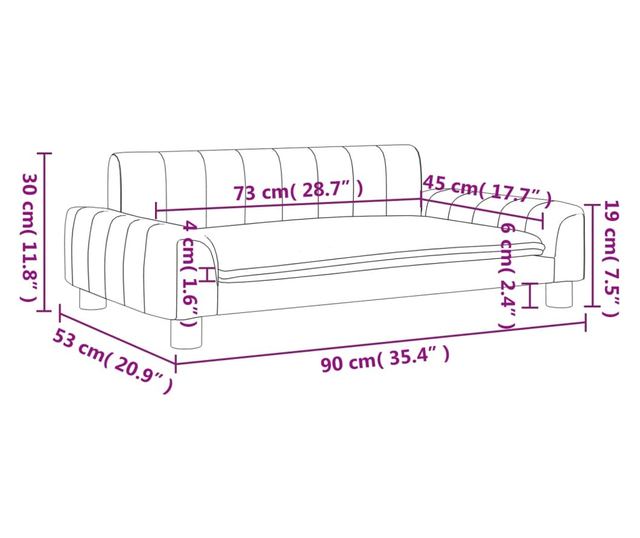 Dječja sofa, cappuccino, 90x53x30 cm, eko koža