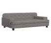 Dječja sofa, siva, 90x53x30 cm, eko koža