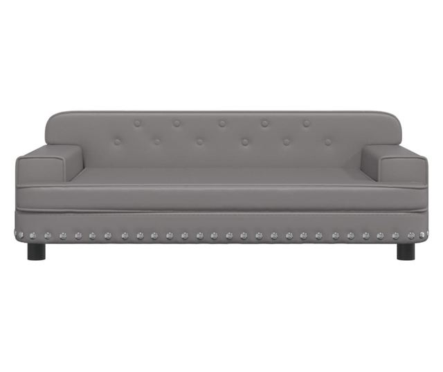 Dječja sofa, siva, 90x53x30 cm, eko koža