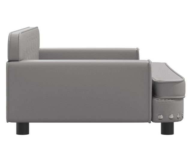Dječja sofa, siva, 90x53x30 cm, eko koža