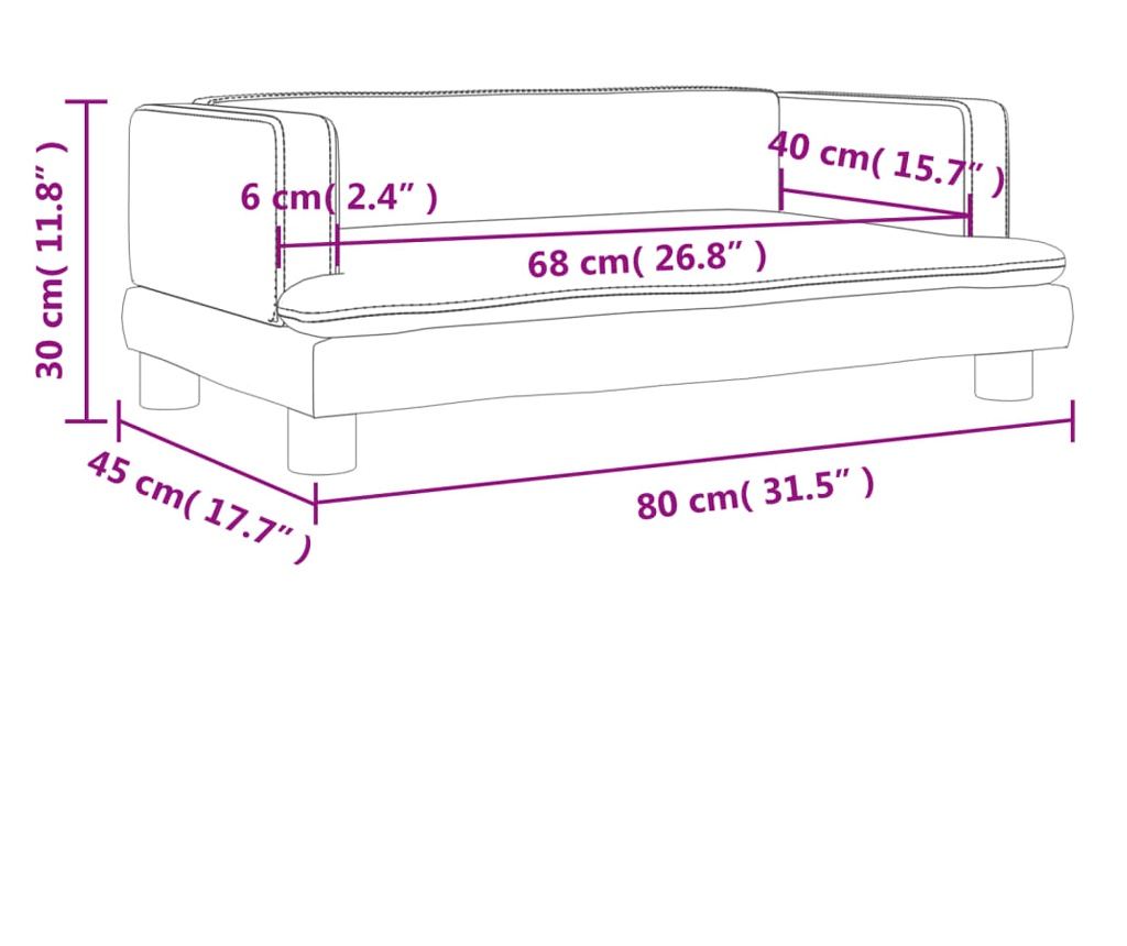 Dječja sofa, krem, 80x45x30 cm, eko koža - 7