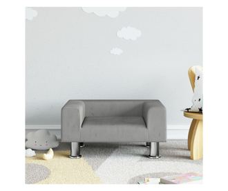 Dječja sofa, svijetlosiva, 50x40x26,5 cm, baršun