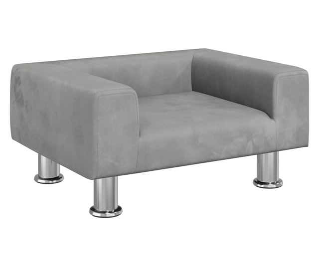 Dječja sofa, svijetlosiva, 50x40x26,5 cm, baršun