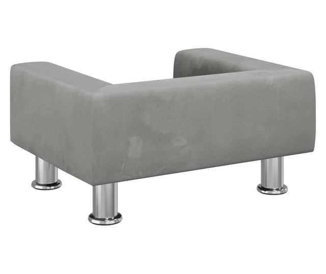 Dječja sofa, svijetlosiva, 50x40x26,5 cm, baršun